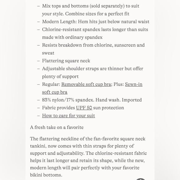 Land’s End square neck tankini top blue polkadot underwire Various - Picture 4 of 4